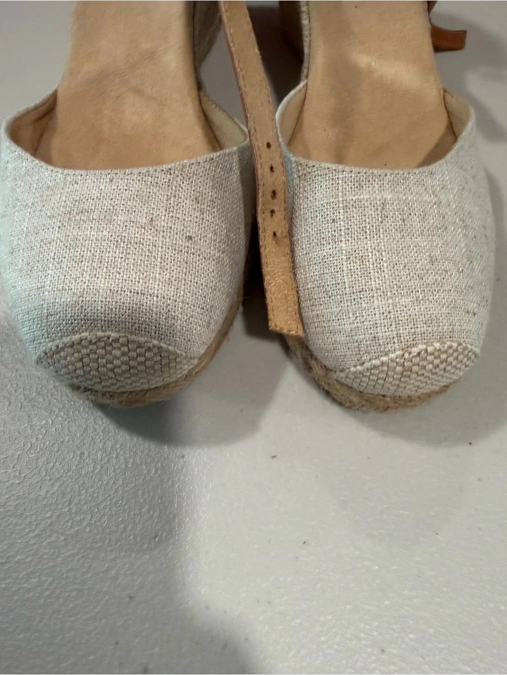 croft & barrow Cream Woven Slingback Espadrilles with Gold Buckle